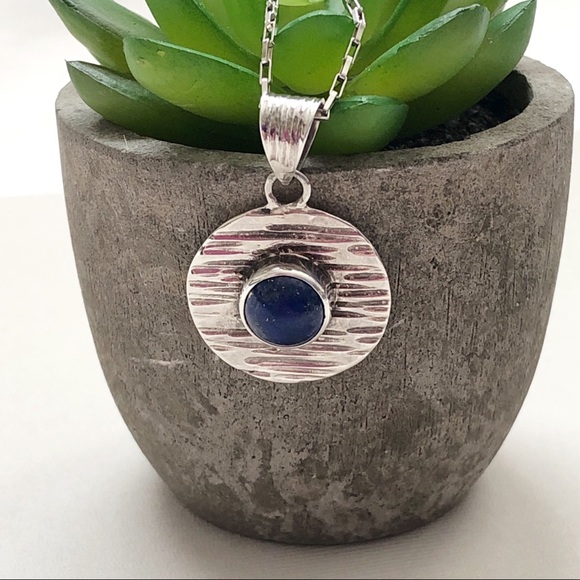 Artisan Sterling Silver Lapis Necklace - Picture 6 of 9